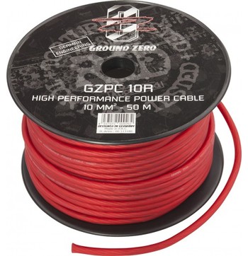 Ground Zero high quality power cable 10mm2 red 50m image