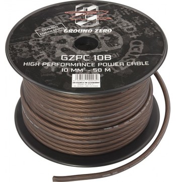Ground Zero high quality power cable 10mm2 brown 50m image