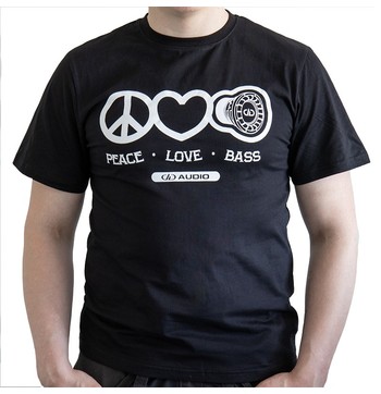 DD T-shirt M love,peace&bass kuva
