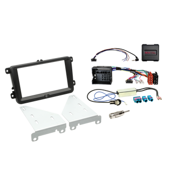 ACV 2-DIN asennuskehys  ja radion liitäntäsarja Seat/Skoda/VW vehicles SWC/antenna(Set) black kuva